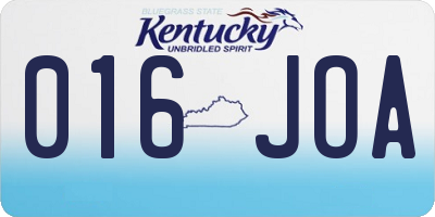 KY license plate 016JOA