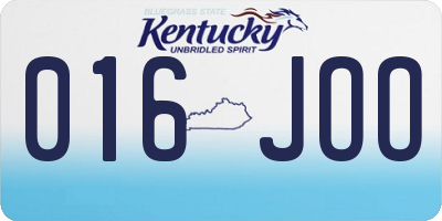 KY license plate 016JOO