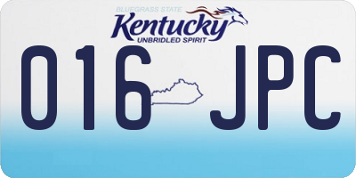 KY license plate 016JPC
