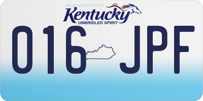 KY license plate 016JPF