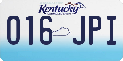 KY license plate 016JPI
