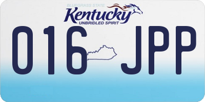 KY license plate 016JPP