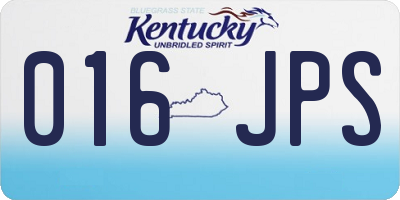 KY license plate 016JPS
