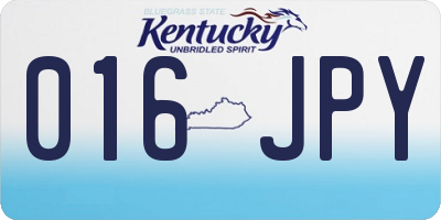 KY license plate 016JPY