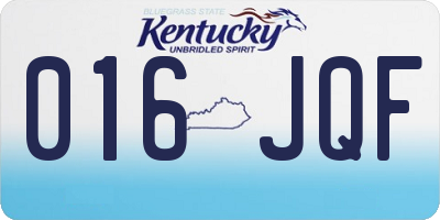KY license plate 016JQF