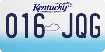KY license plate 016JQG