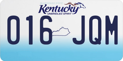 KY license plate 016JQM