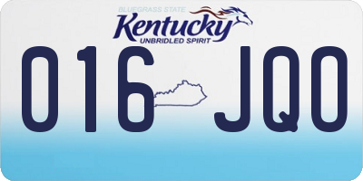 KY license plate 016JQO