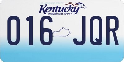 KY license plate 016JQR