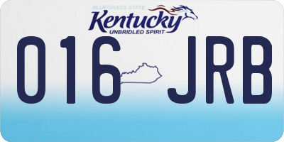 KY license plate 016JRB