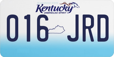 KY license plate 016JRD