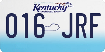 KY license plate 016JRF