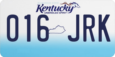 KY license plate 016JRK