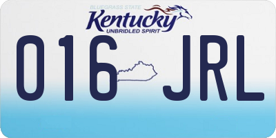 KY license plate 016JRL