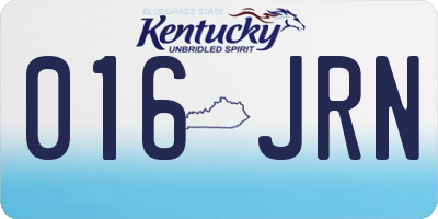 KY license plate 016JRN