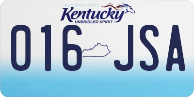 KY license plate 016JSA