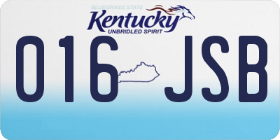 KY license plate 016JSB