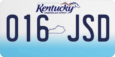 KY license plate 016JSD