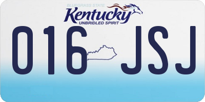 KY license plate 016JSJ