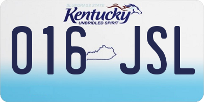 KY license plate 016JSL