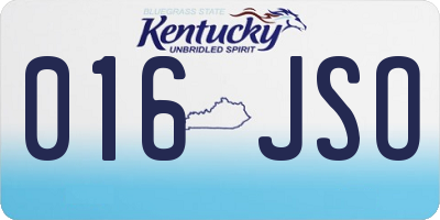 KY license plate 016JSO