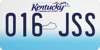 KY license plate 016JSS