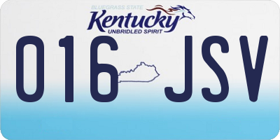 KY license plate 016JSV