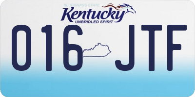KY license plate 016JTF