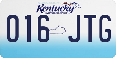 KY license plate 016JTG