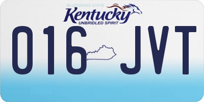 KY license plate 016JVT
