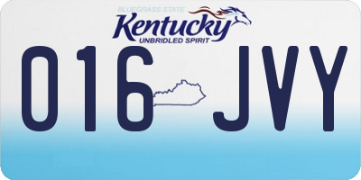 KY license plate 016JVY