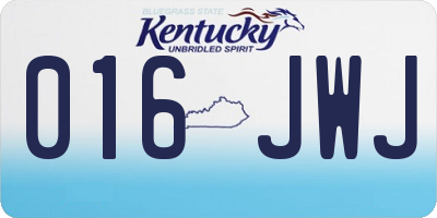 KY license plate 016JWJ
