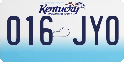 KY license plate 016JYO