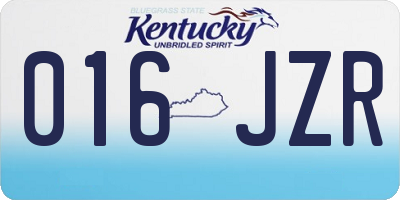 KY license plate 016JZR