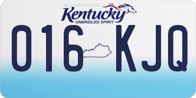 KY license plate 016KJQ