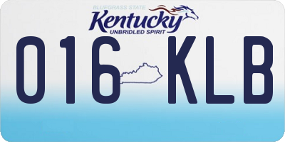 KY license plate 016KLB