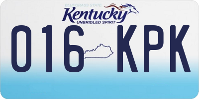KY license plate 016KPK