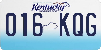 KY license plate 016KQG