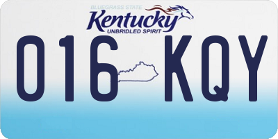 KY license plate 016KQY
