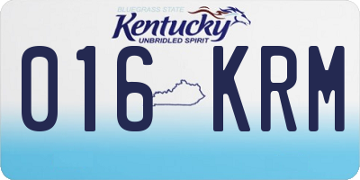 KY license plate 016KRM