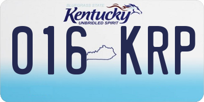 KY license plate 016KRP