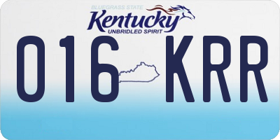 KY license plate 016KRR