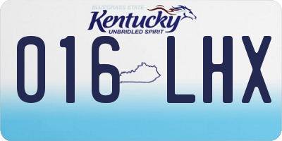 KY license plate 016LHX