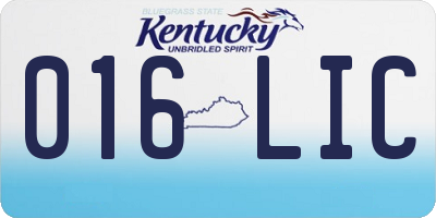 KY license plate 016LIC