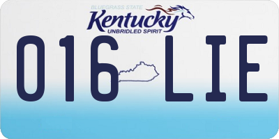 KY license plate 016LIE