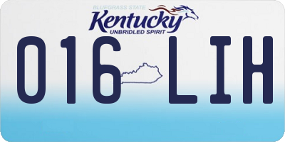 KY license plate 016LIH