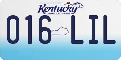 KY license plate 016LIL