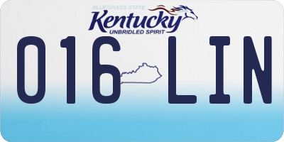 KY license plate 016LIN