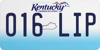 KY license plate 016LIP
