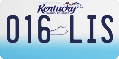 KY license plate 016LIS